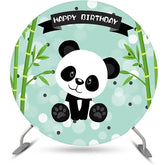 Runden Grün Bambus Panda Bokeh Geburtstag Hintergrund
